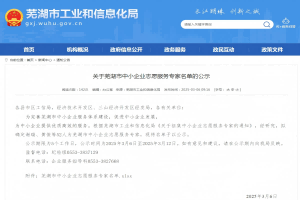 公司團隊人員入選蕪湖市中小企業志愿服務專家團